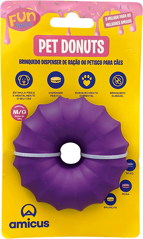 Brinquedo Amicus Fun Toys Donuts Roxo - Tam. P