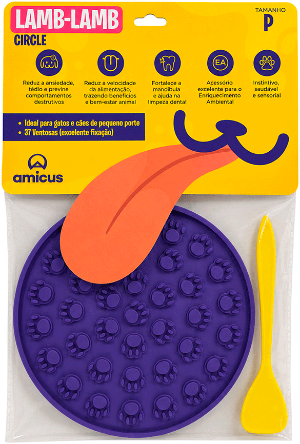 Brinquedo e Comedouro Lento Amicus Lamb Lamb Circle Roxo - Tam. Único
