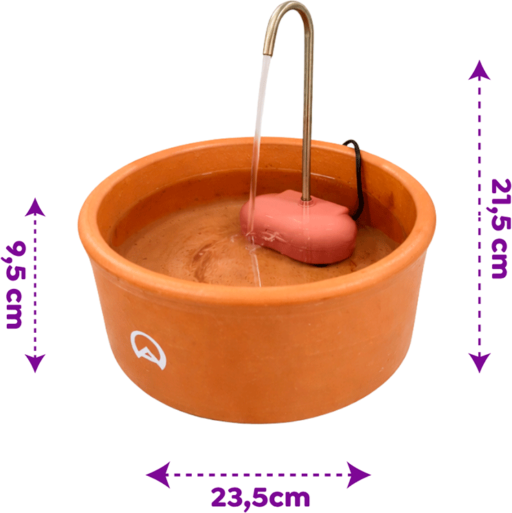 Fonte Bebedouro Cerâmica Amicus Aqua Clay Basic - Tam. Único