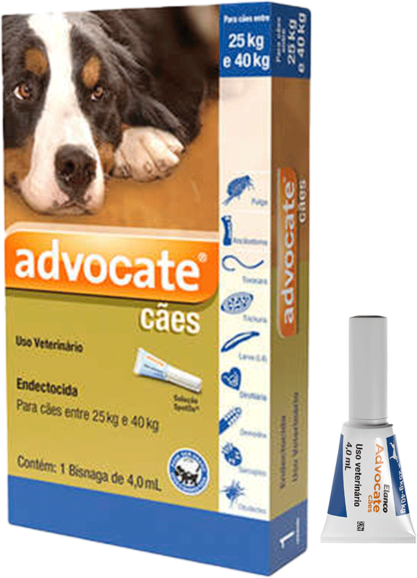Antipulgas e Vermicida Advocate 400 mg para Cães de 25 a 40Kg - 1 Pipeta
