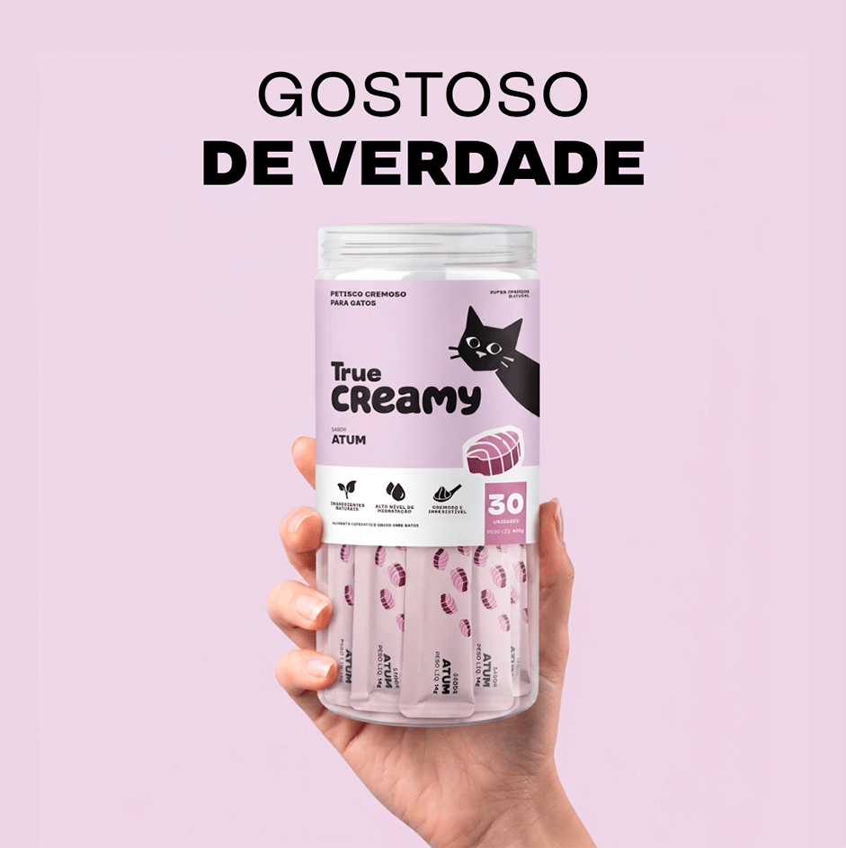 Petisco Cremoso True Creamy sabor Atum para Gatos - 30 Unidades