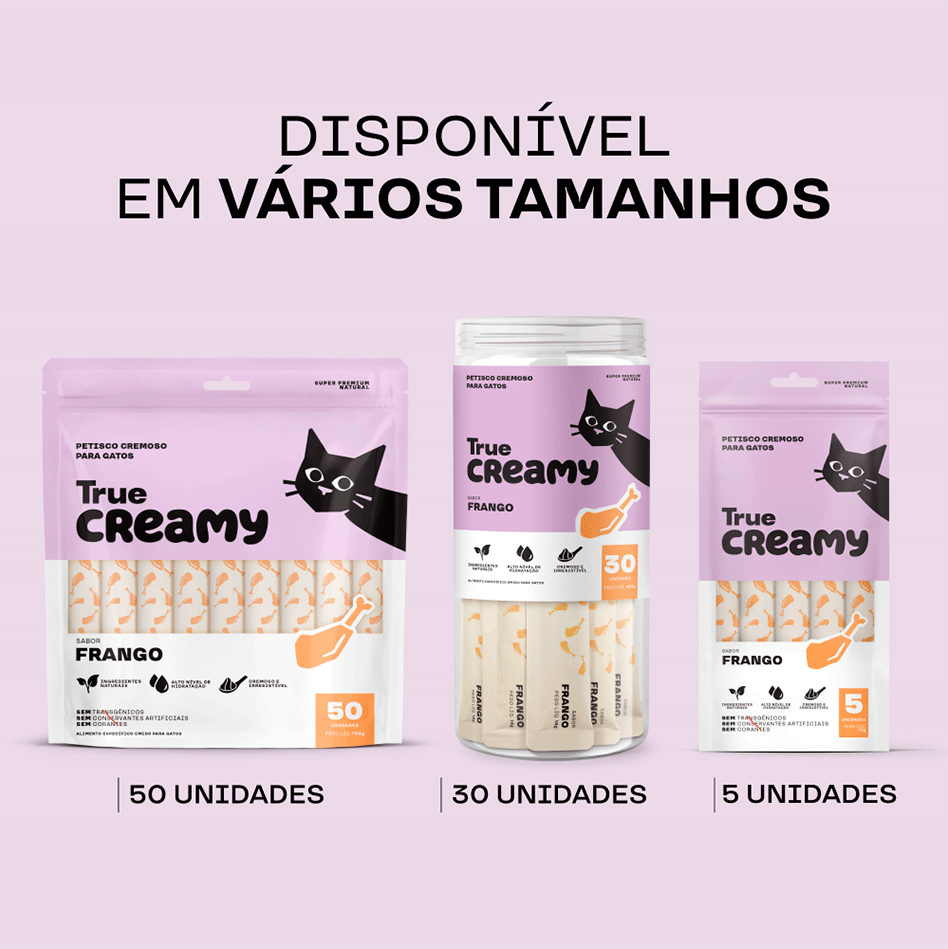 Petisco Cremoso True Creamy sabor Frango para Gatos - 30 Unidades