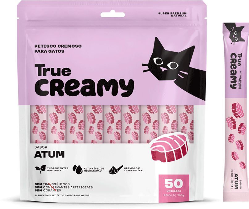 Petisco Cremoso True Creamy Sabor Atum para Gatos - 50 Unidades