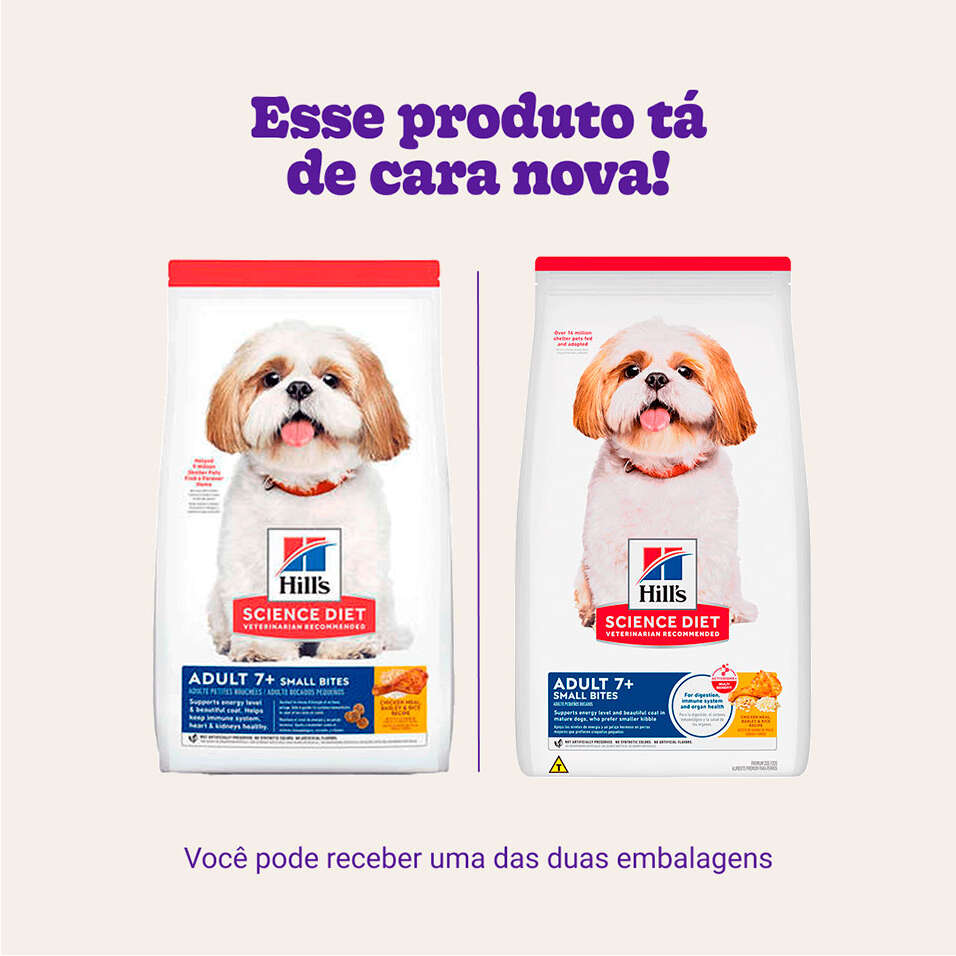 Ração Seca Hill's Science Diet Pedaços Pequenos para Cães Adultos 7+ Sênior - 6,8Kg