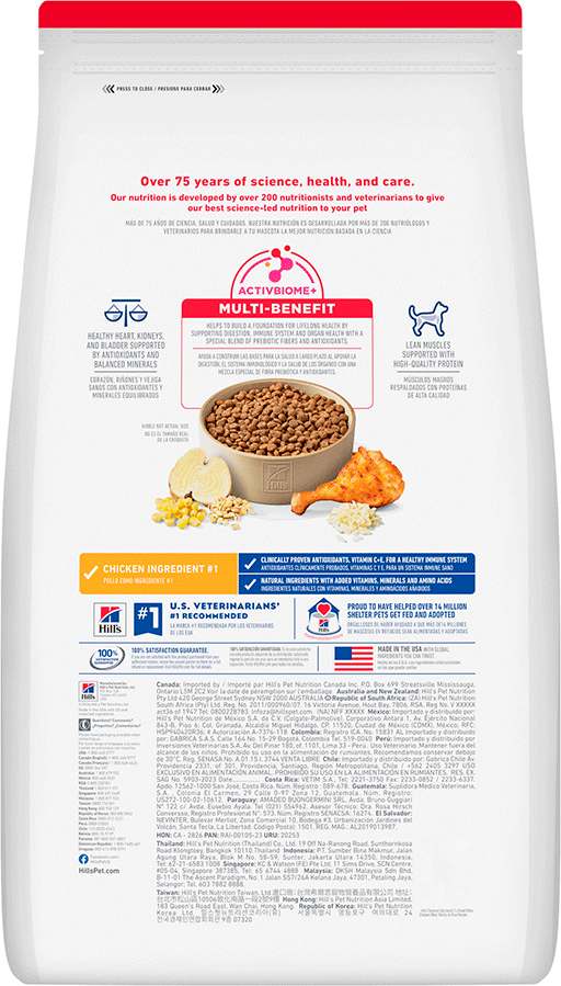 Ração Seca Hill's Science Diet Pedaços Pequenos para Cães Adultos 7+ Sênior - 6,8Kg