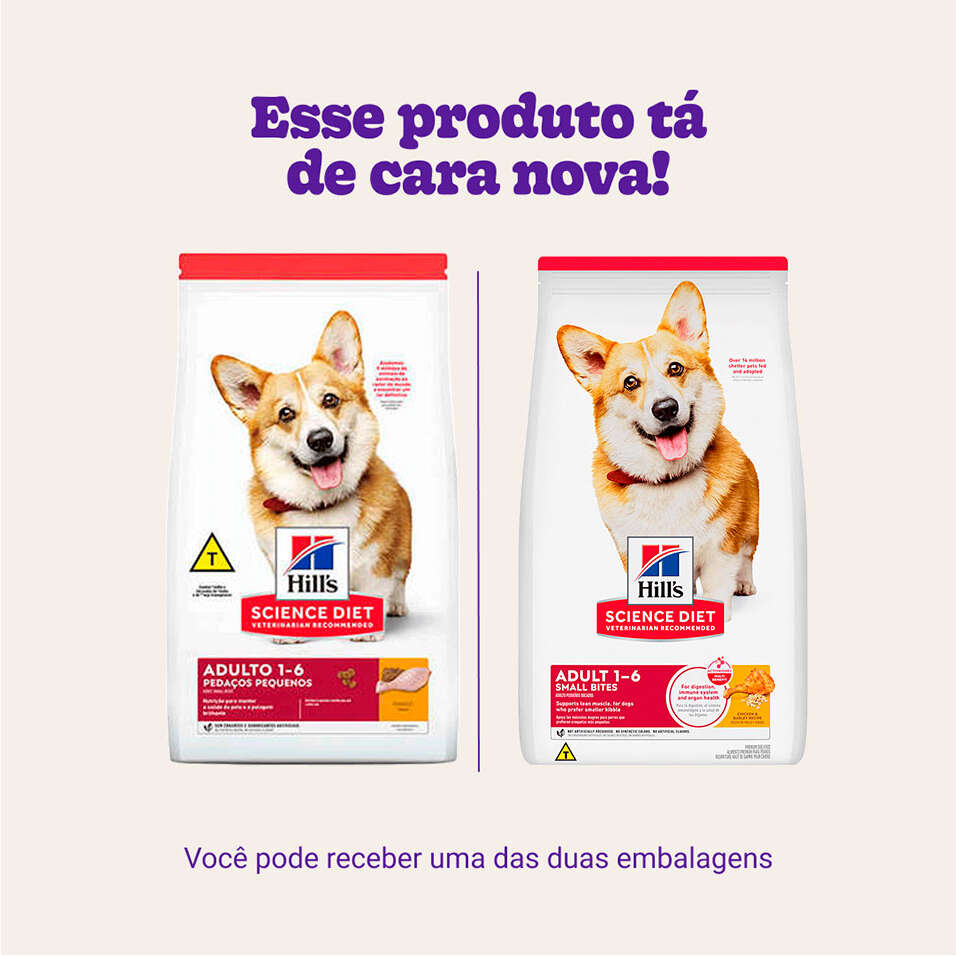 Ração Seca Hill's Science Diet Pedaços Pequenos para Cães Adultos - 6,8Kg