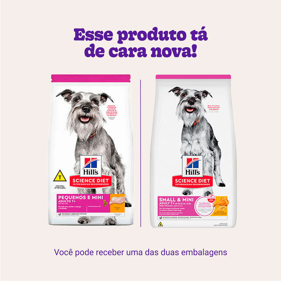 Ração Seca Hill's Science Diet para Cães Adultos 7+ Sênior Raças Minis e Pequenas - 2,04Kg