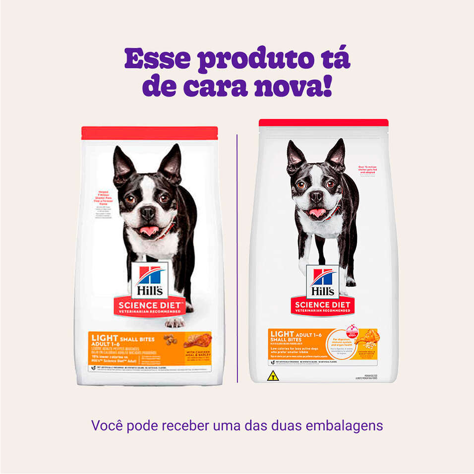 Ração Seca Hill's Science Diet Light Pedaços Pequenos para Cães Adultos - 6,08Kg