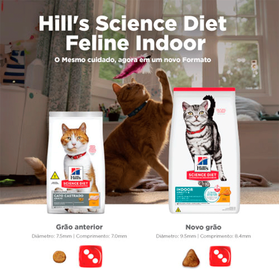 Ração Seca Hill's Science Diet Indoor para Gatos Adultos Castrados - 1,59Kg