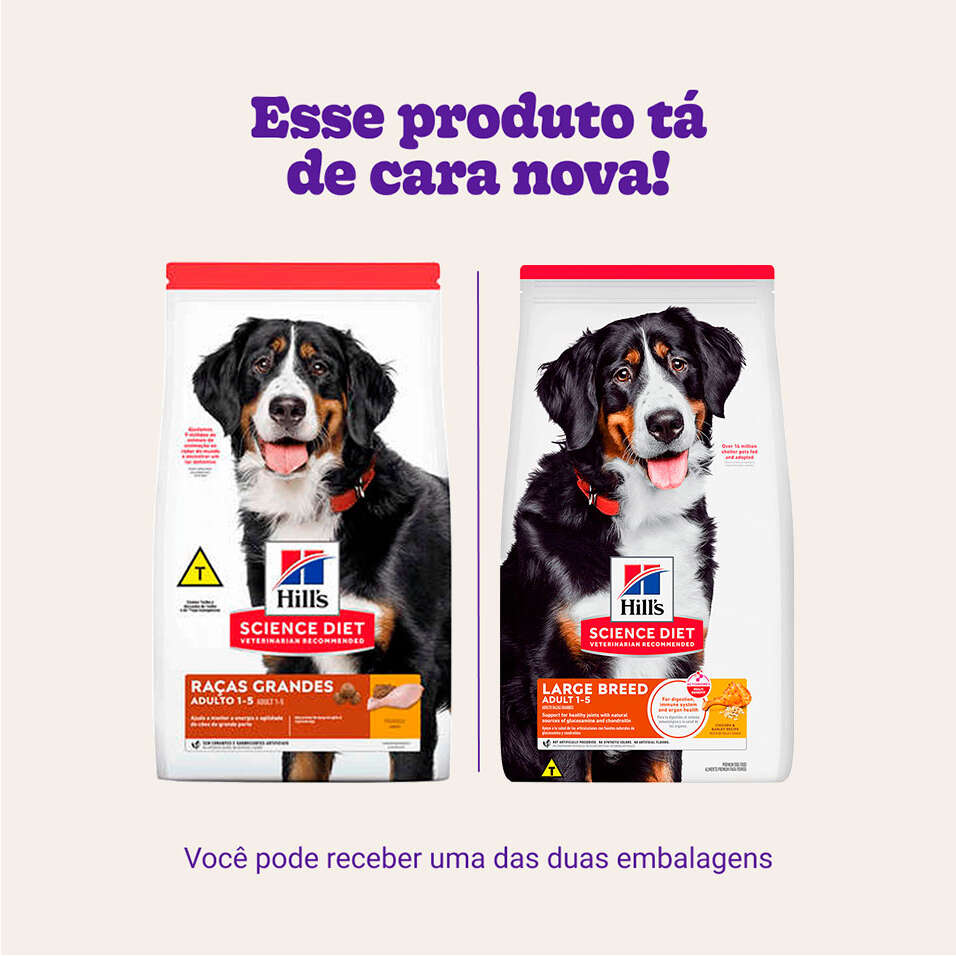 Ração Seca Hill's Science Diet para Cães Adultos Raças Grandes - 12,02Kg