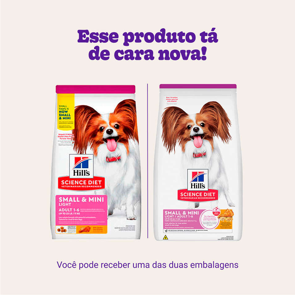 Ração Seca Hill's Science Diet Light Pedaços Pequenos para Cães Adultos - 2,04Kg