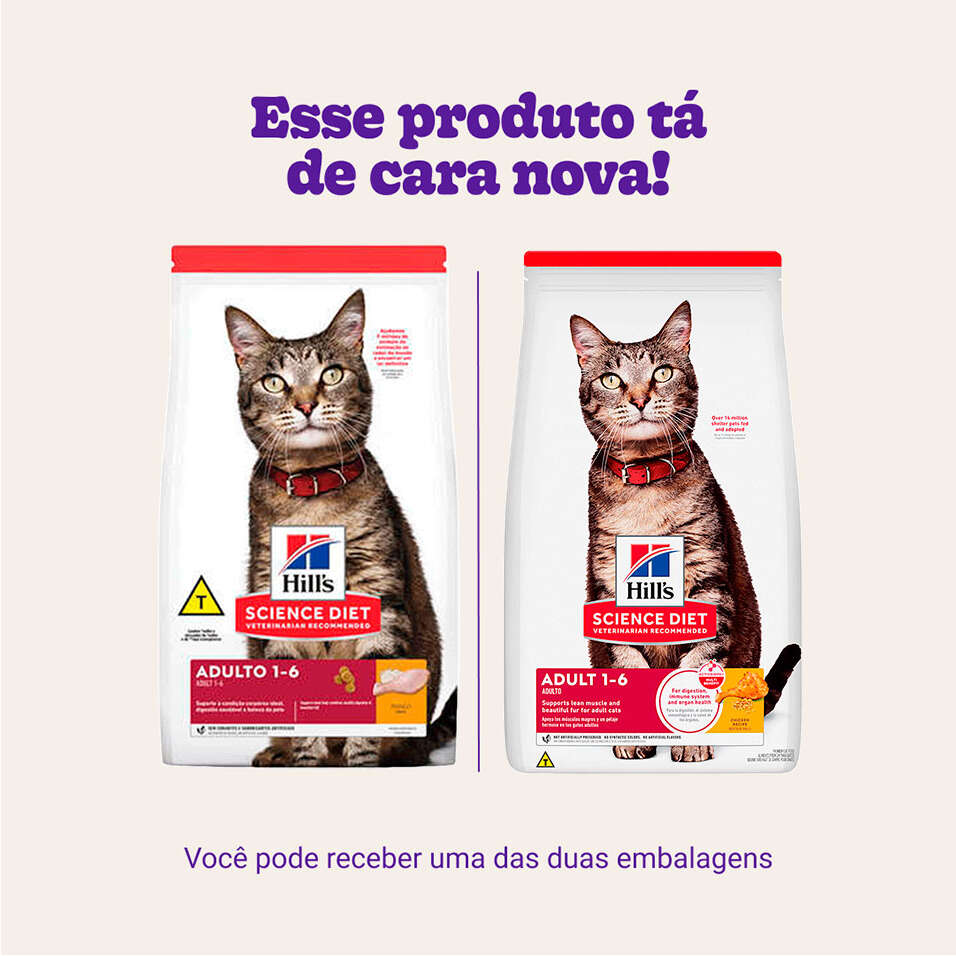 Ração Seca Hill's Science Diet para Gatos Adultos - 1,8Kg