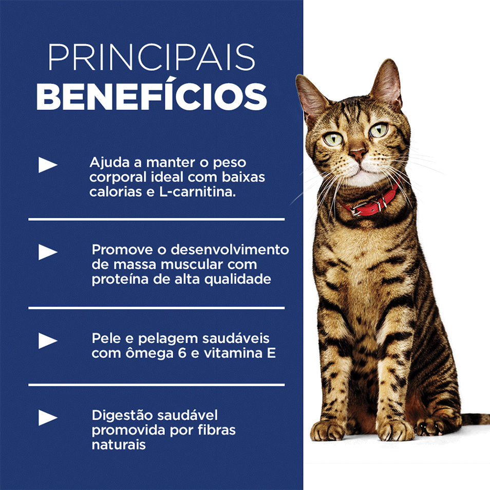 Ração Seca Hill's Science Diet Light para Gatos Adultos - 3,17Kg