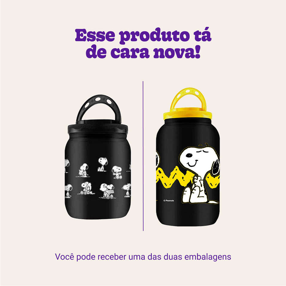 Porta Ração e Petisco Snoopy Preto - 3600 mL