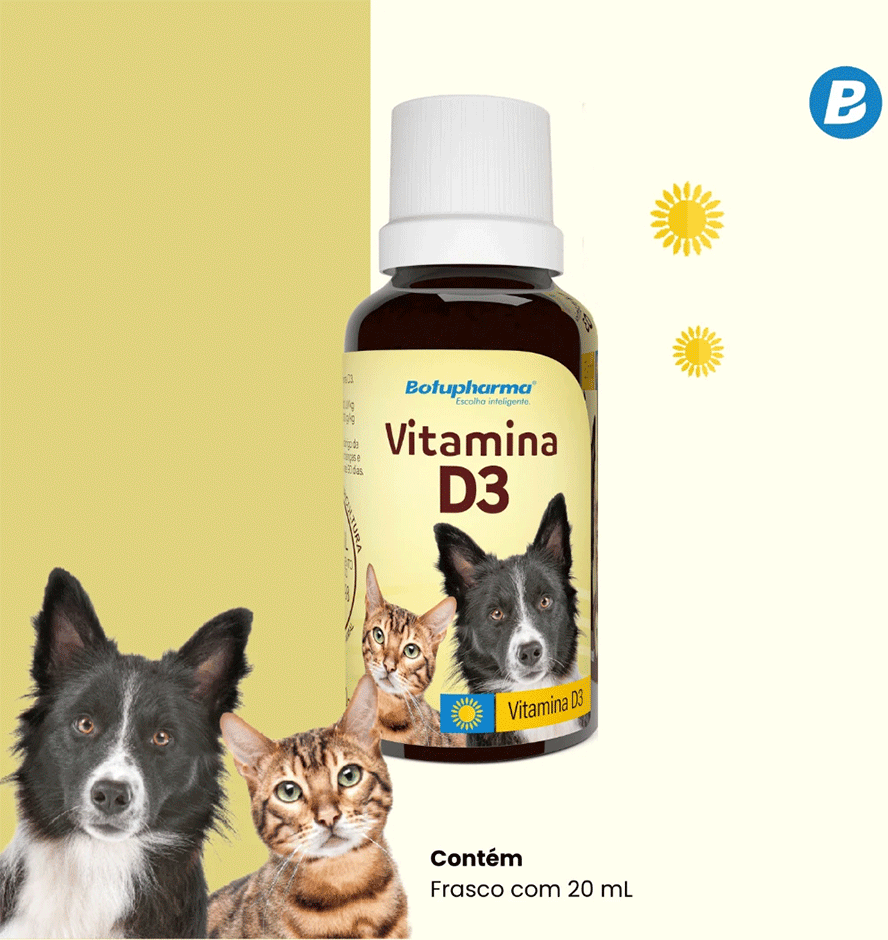 Suplemento Botupharma Pet Vitamina D3 para Cães e Gatos - 20 mL