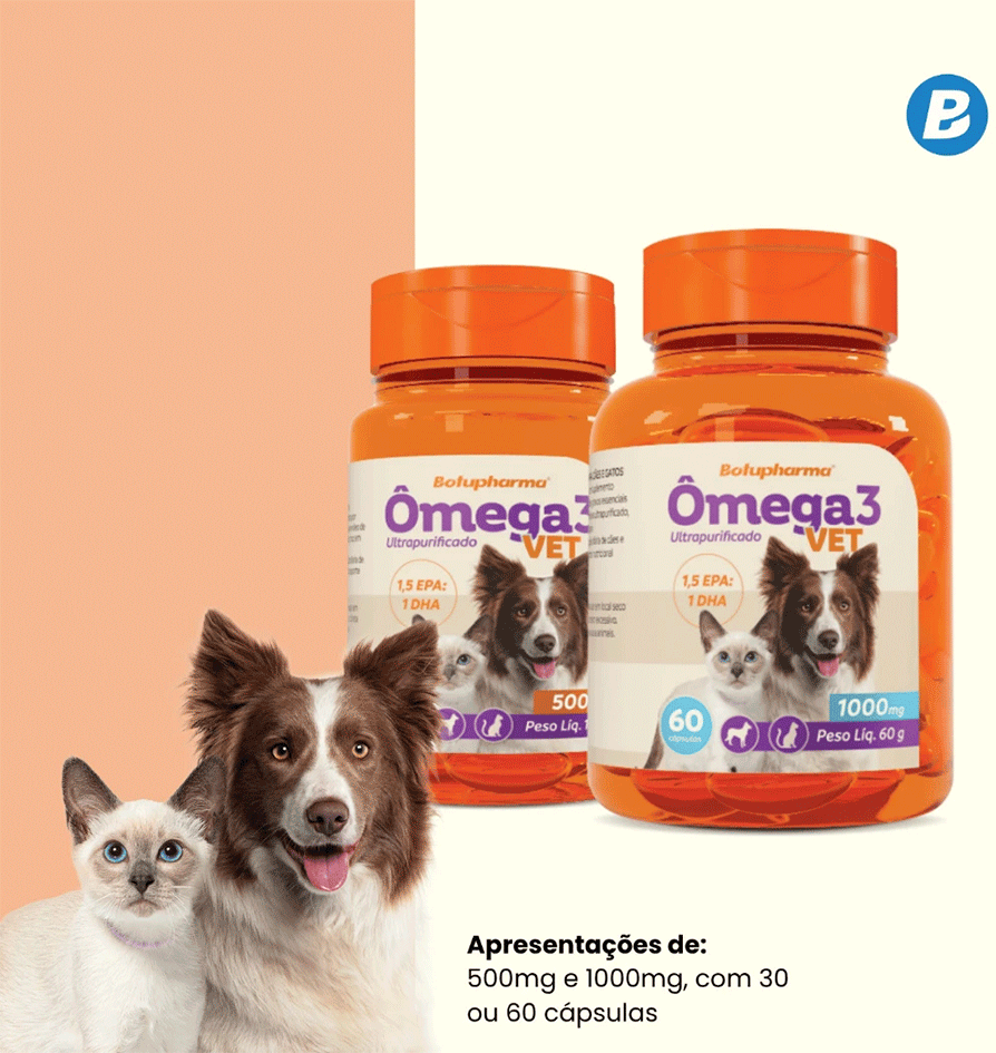 Suplemento Botupharma Pet Ômega 3 1000 mg para Cães e Gatos - 30 Cápsulas