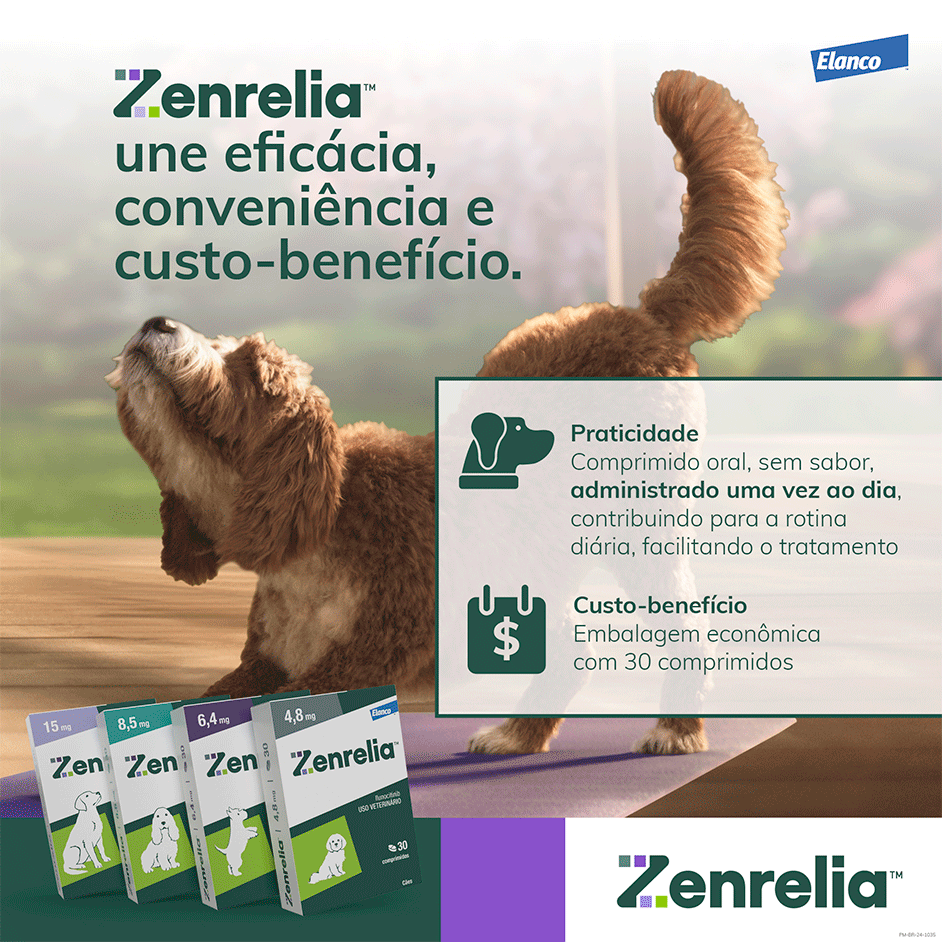 Tratamento Dermatológico Elanco Zenrelia 15 mg para Cães - 30 Comprimidos