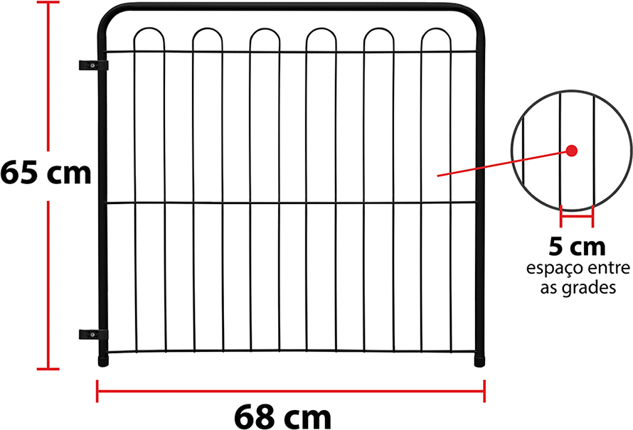 Módulo para Cercado Açomix 65 x 69 cm Preto - Tam. Único