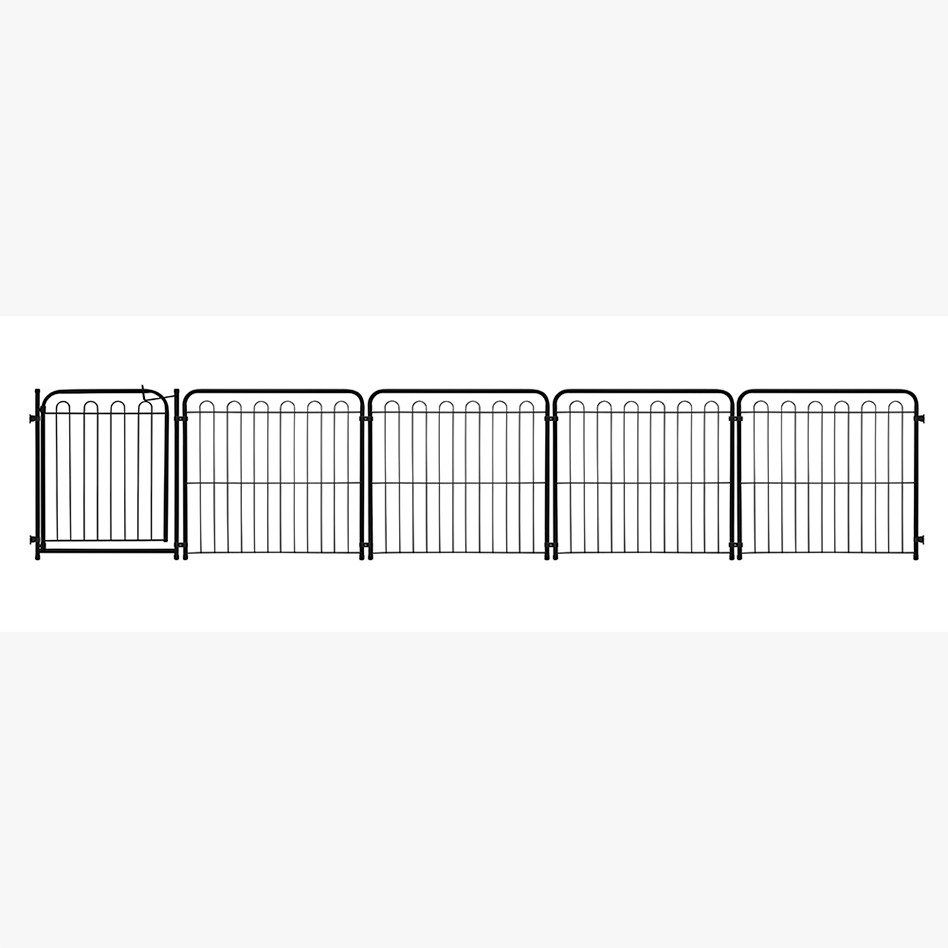 Kit Cercado Açomix 65 x 69 cm Preto 4 Módulos + Portão - Tam. Único
