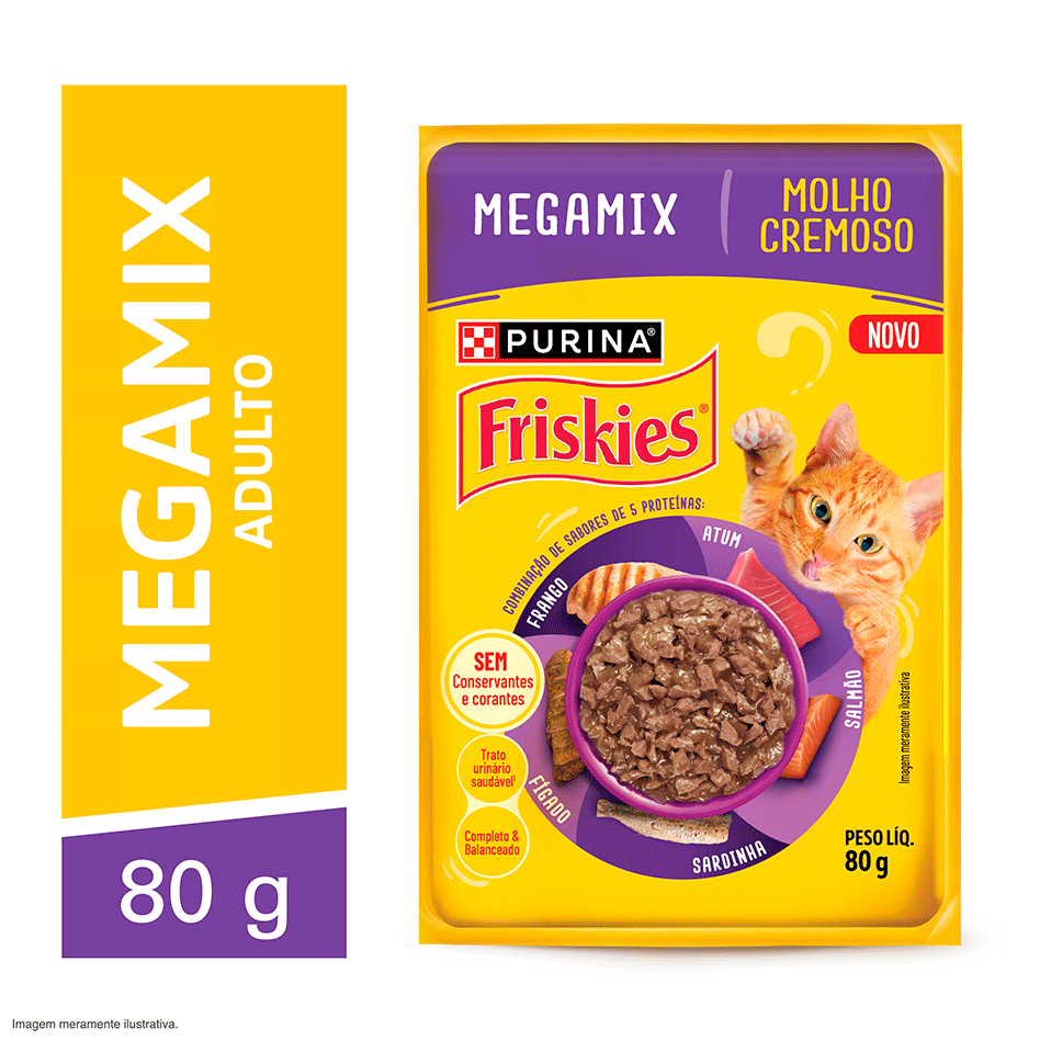 Ração Úmida Friskies Megamix para Gatos Adultos - 80 g