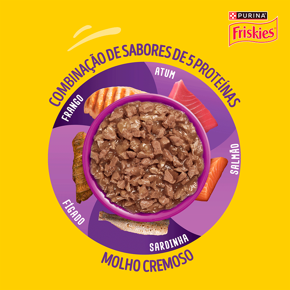 Ração Úmida Friskies Megamix para Gatos Adultos - 80 g
