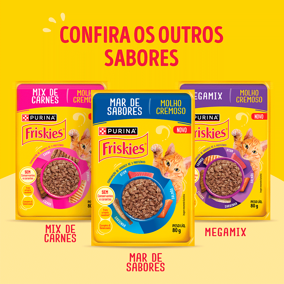 Ração Úmida Friskies Megamix para Gatos Adultos - 80 g