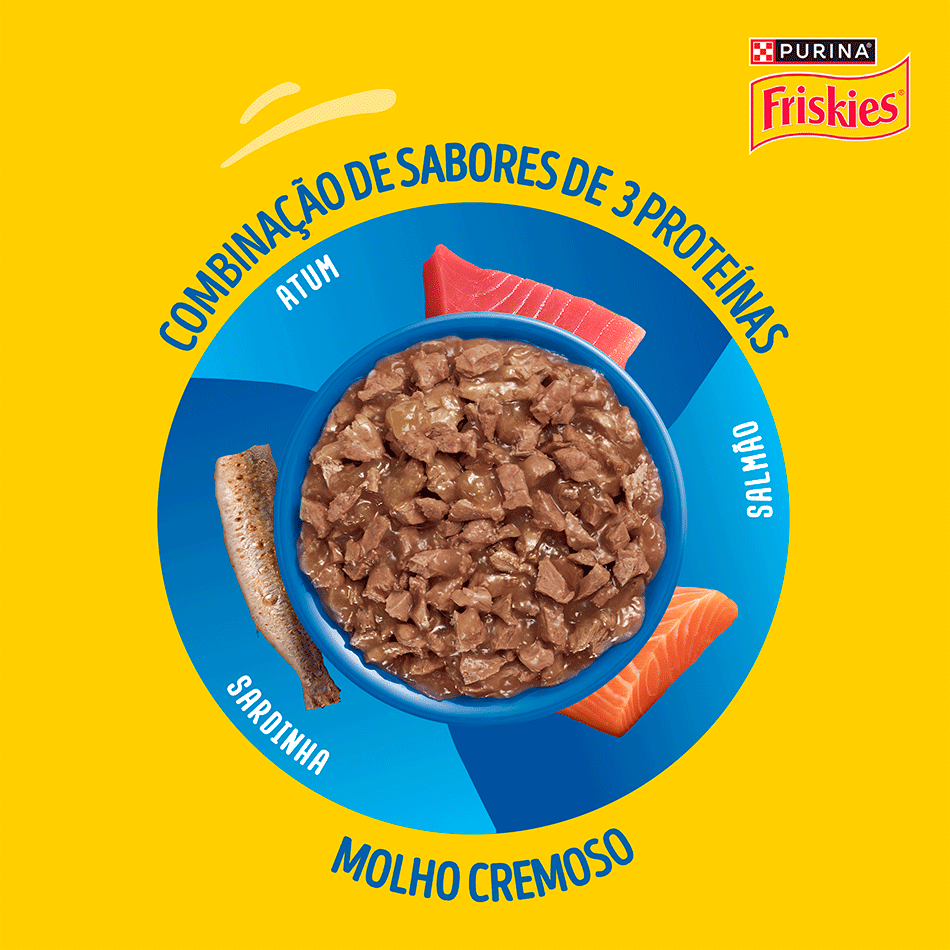Ração Úmida Friskies Mar de Sabores para Gatos Adultos - 80 g