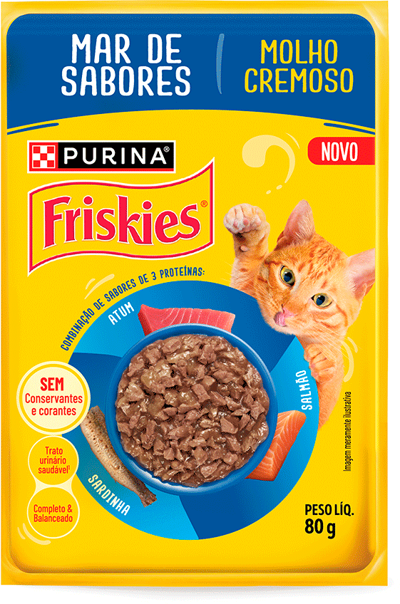 Ração Úmida Friskies Mar de Sabores para Gatos Adultos - 80 g