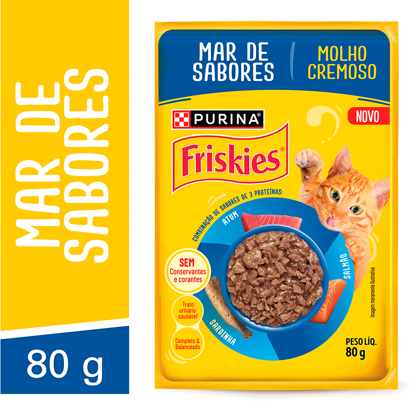Ração Úmida Friskies Mar de Sabores para Gatos Adultos - 80 g