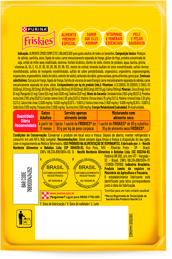 Ração Úmida Friskies Mar de Sabores para Gatos Adultos - 80 g