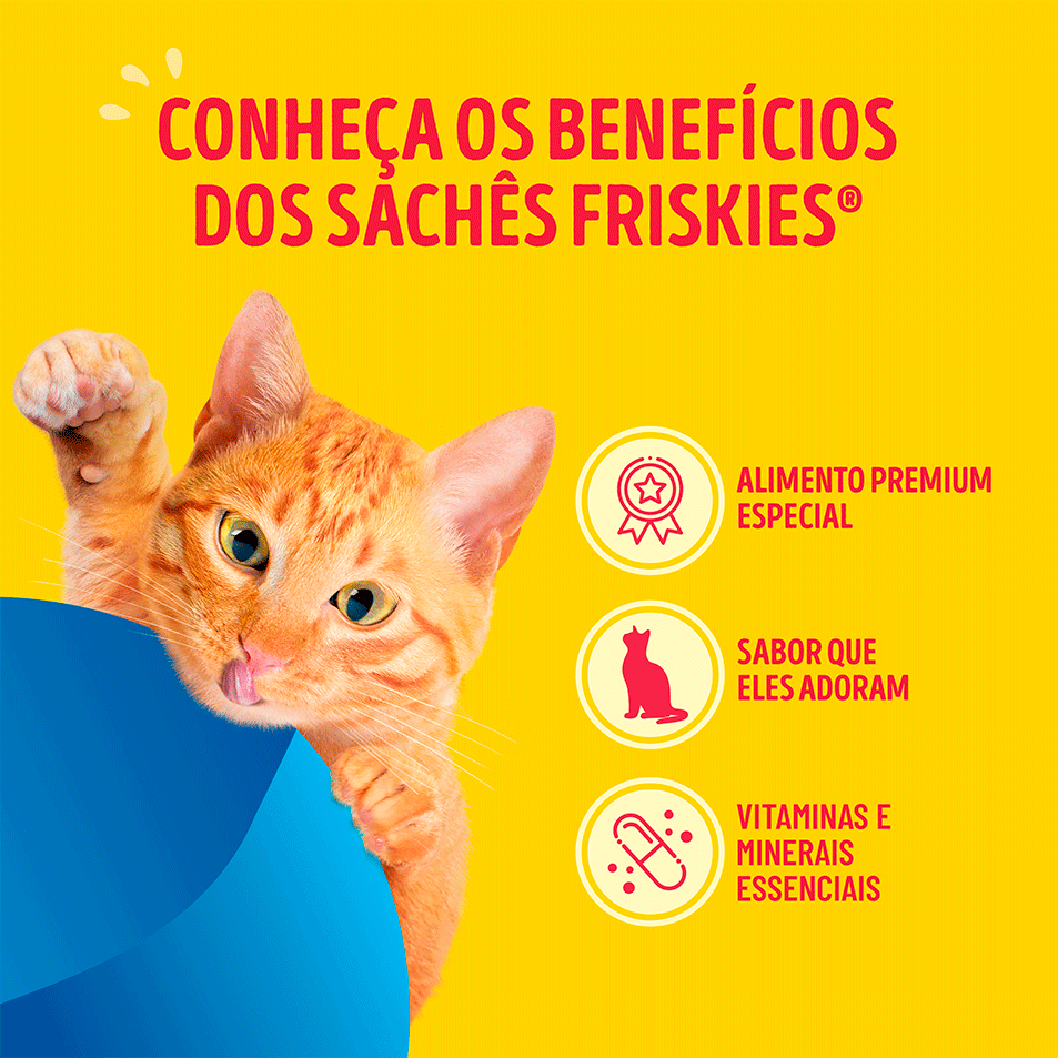 Ração Úmida Friskies Mar de Sabores para Gatos Adultos - 80 g