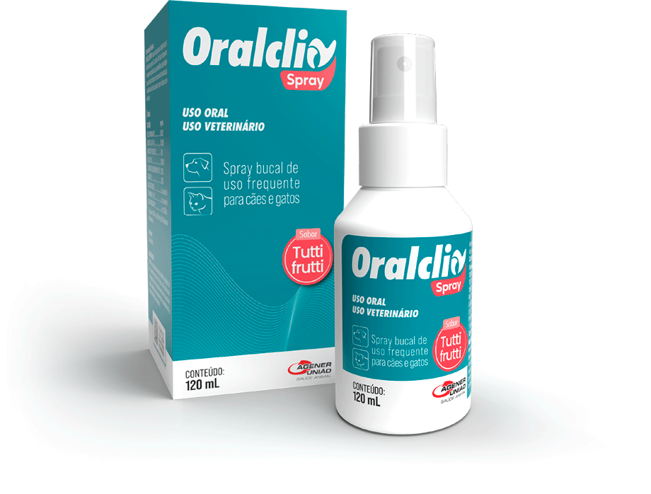 Spray Bucal Agener Oralclin Tutti-Frutti para Cães e Gatos - 120 mL