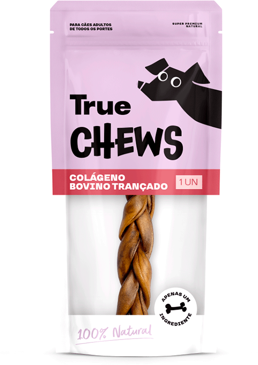 Petisco Mastigável True Chews Colágeno Bovino Trançado para Cães - 1 Unidade
