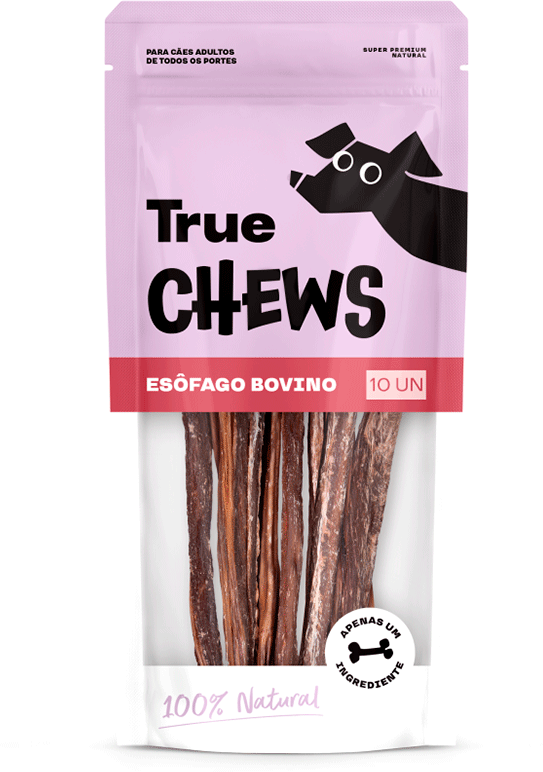 Petisco Mastigável True Chews Esôfago Bovino para Cães - 10 Unidades