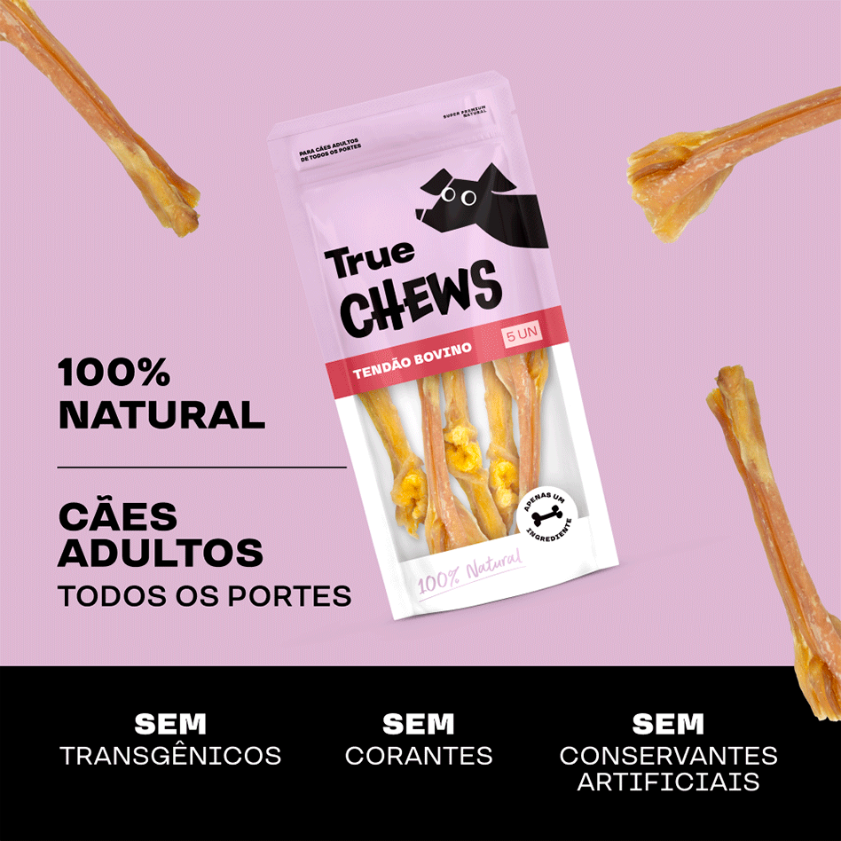 Petisco Mastigável True Chews Tendão Bovino para Cães - 5 Unidades