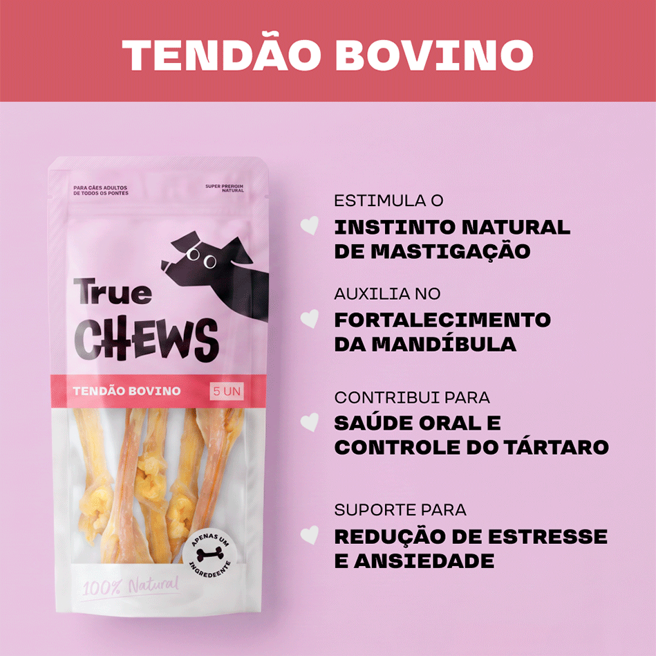 Petisco Mastigável True Chews Tendão Bovino para Cães - 5 Unidades