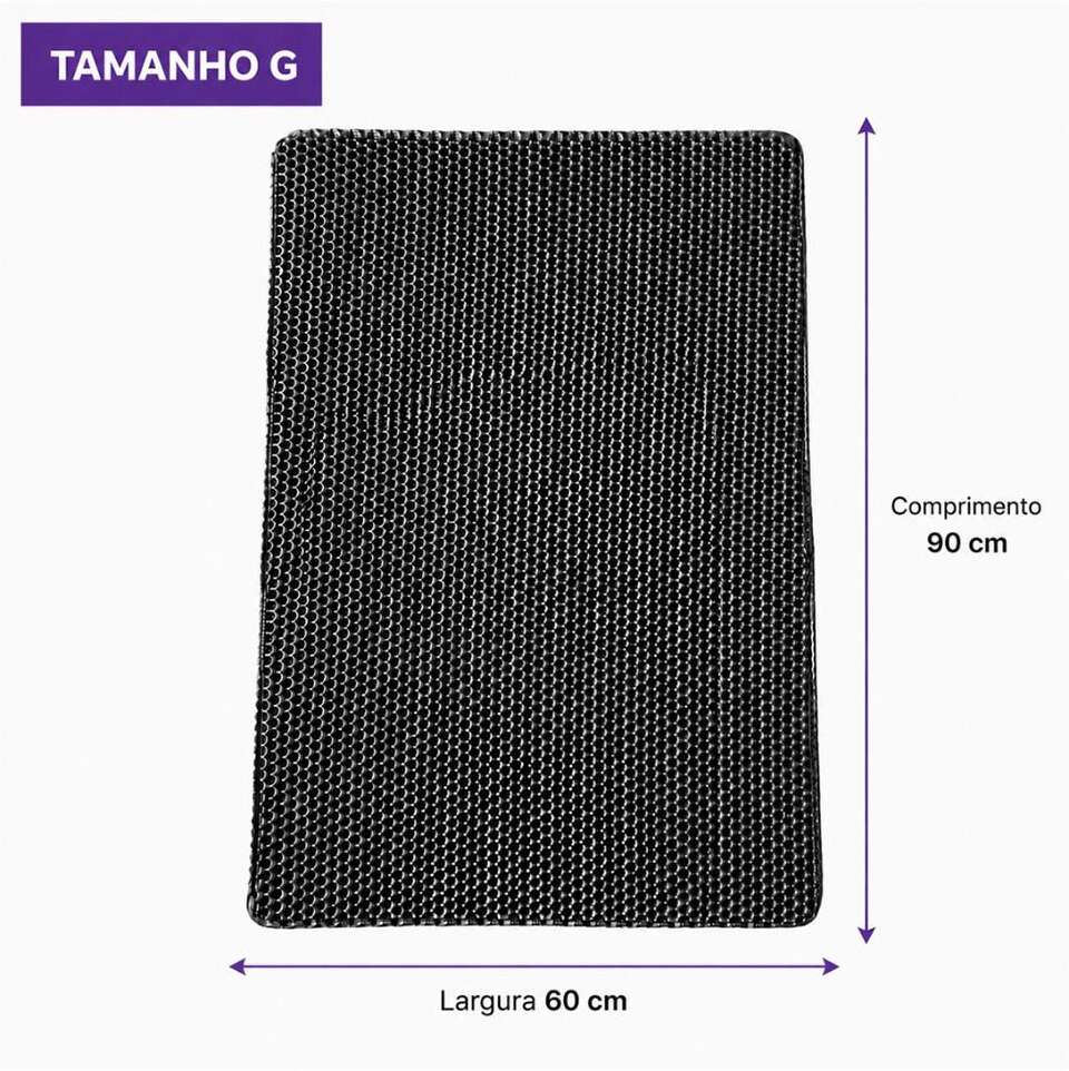 Tapete Coletor Meau para Gatos Preto - Tam. G