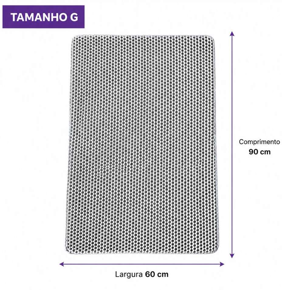 Tapete Coletor Meau para Gatos Cinza - Tam. G