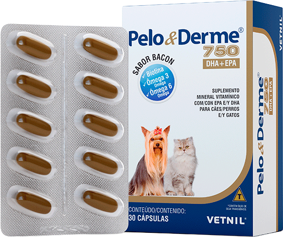 Suplemento Vetnil Pelo & Derme DHA+EPA 750 mg - 60 Capsulas
