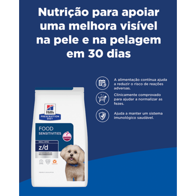 Ração Seca Hill's Prescription Diet z/d Pedaços Pequenos Alergia