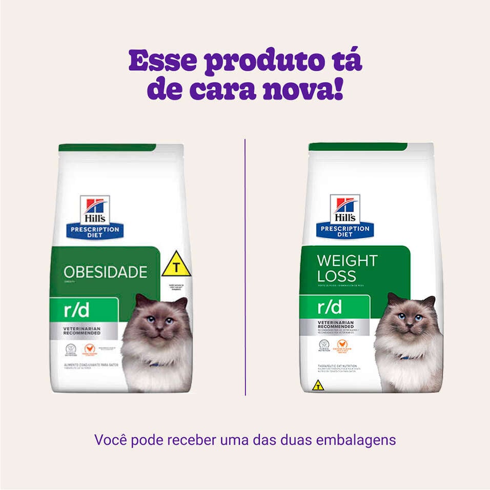 Ração Hills Feline Prescription Diet R/D Perda de Peso 1,81Kg - 1,81Kg