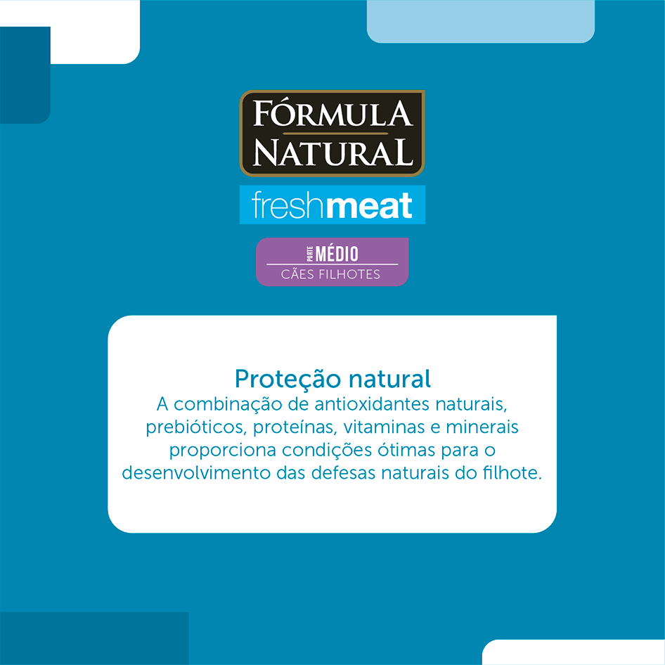 Ração Seca Fórmula Natural Fresh Meat Cães Filhotes Raças Médias - 12Kg