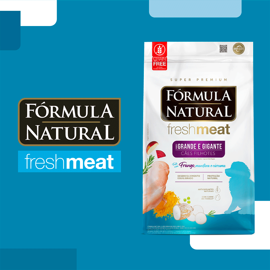 Ração Seca Fórmula Natural Fresh Meat Cães Filhotes Raças Grandes e Gigantes - 12Kg