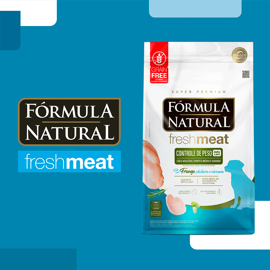 Ração Seca Fórmula Natural Fresh Meat Cães Light Raças Médias e Grandes - 12Kg