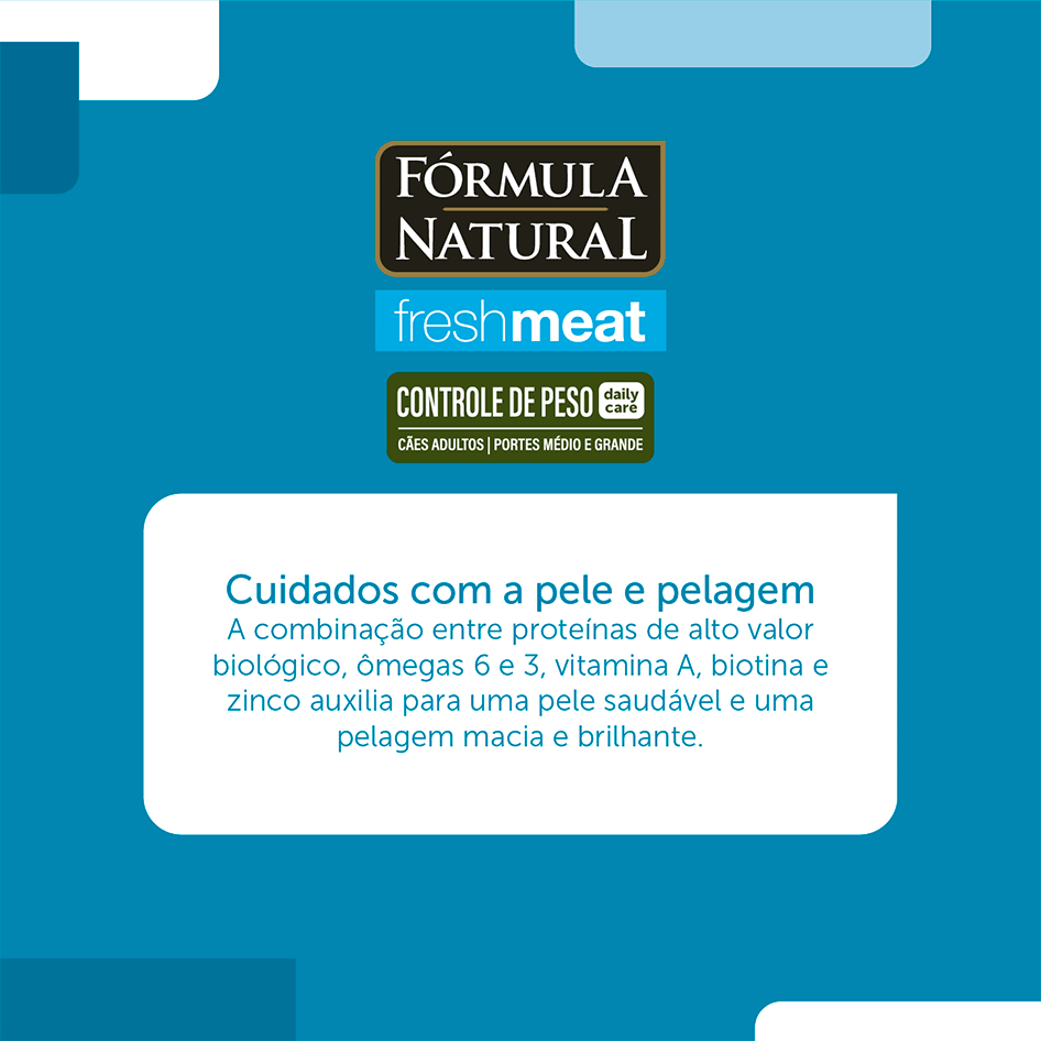 Ração Seca Fórmula Natural Fresh Meat Cães Light Raças Médias e Grandes - 12Kg