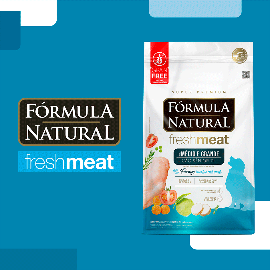 Ração Seca Fórmula Natural Fresh Meat Cães Sênior Raças Médias e Grandes - 12Kg