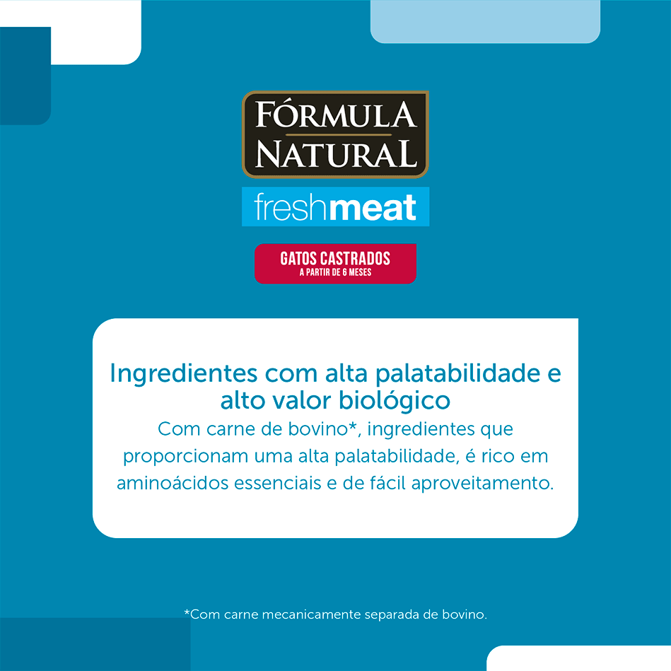 Ração Seca Fórmula Natural Fresh Meat Carne para Gatos Castrados - 1Kg