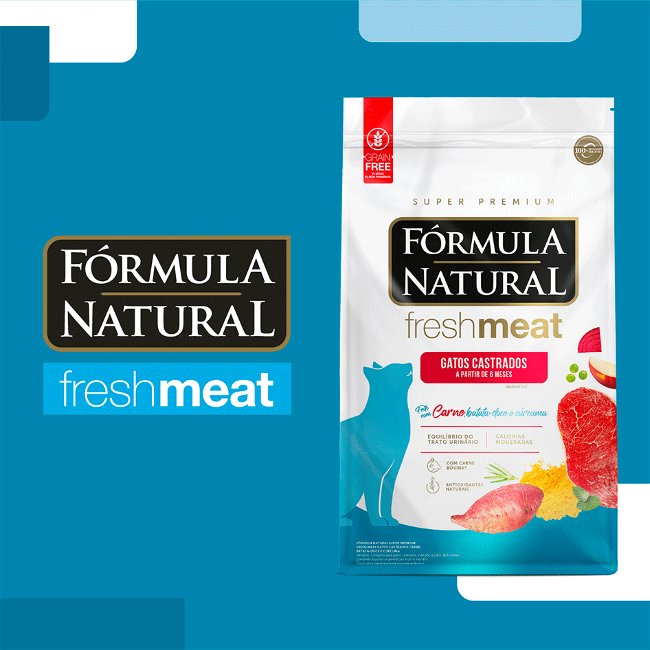 Ração Seca Fórmula Natural Fresh Meat Carne para Gatos Castrados - 1Kg