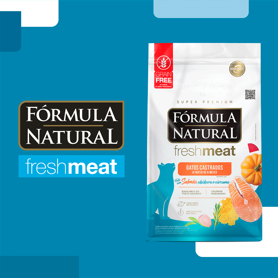 Ração Seca Fórmula Natural Fresh Meat Salmão para Gatos Castrados - 1Kg