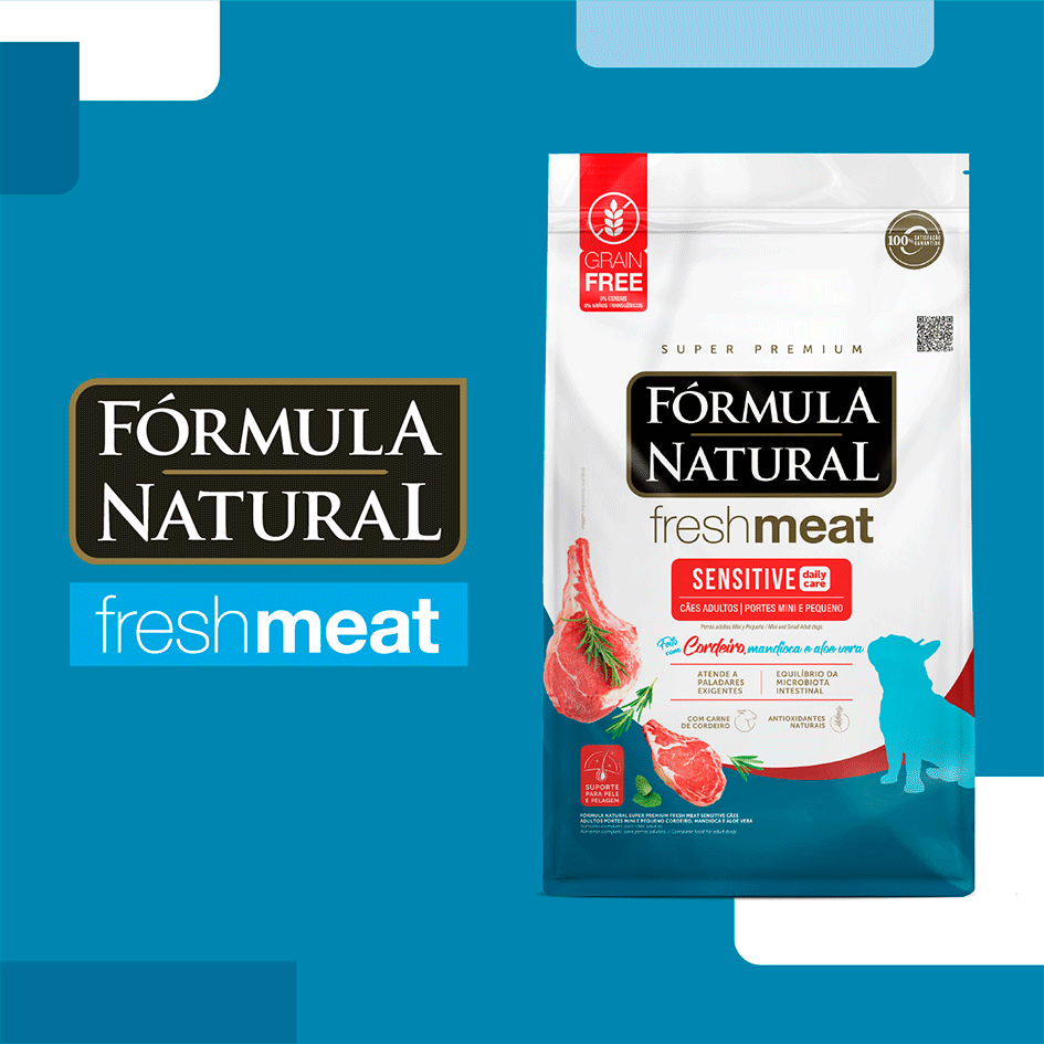 Ração Seca Fórmula Natural Fresh Meat Sensitive Cães Adultos Portes Mini e Pequeno - 2,5Kg